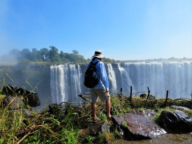 Kim's View of Horse Shoe Falls at Victoria Falls, Zimbabwe