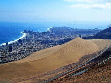 Kim's View of the massive sand dune 'Cerro Dragon' in Iquique, Chile