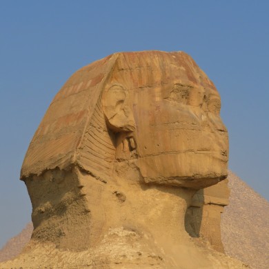 Kim's View of the Sphinx and Pyramids of Giza, Egypt