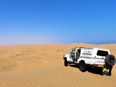 Dune bashing at Sandwich Harbour, Namibia