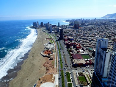 Paragliding above "Cerro Dragon" in Iquique, Chile