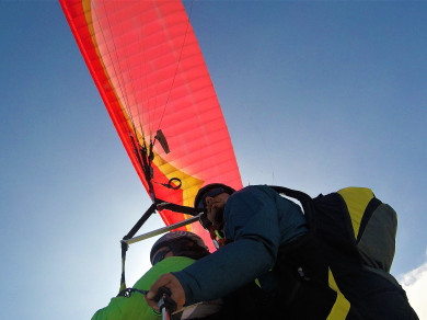 Paragliding above "Cerro Dragon" in Iquique, Chile