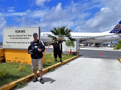 Kim's View of me getting photo bombed in Majuro, Marshall Islands!