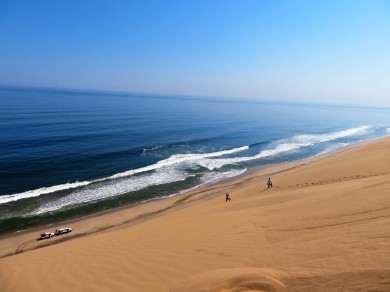 Kim's View from Namibia's coastal sand dunes at Sandwich Harbour