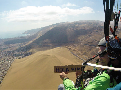 Kim's View of the massive sand dune 'Cerro Dragon' in Iquique, Chile