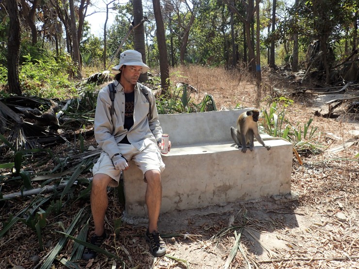 Making friends in Bijilo Forest Park in Serekunda, Gambia
