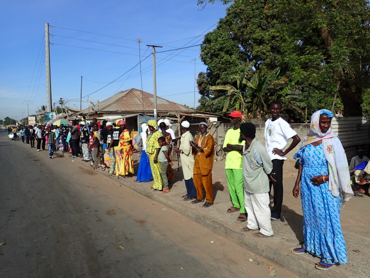 Gambians lining the streets to see their new president Adama Barrow