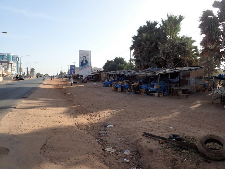 Deserted streets in Brusubi, Gambia during the state of emergency