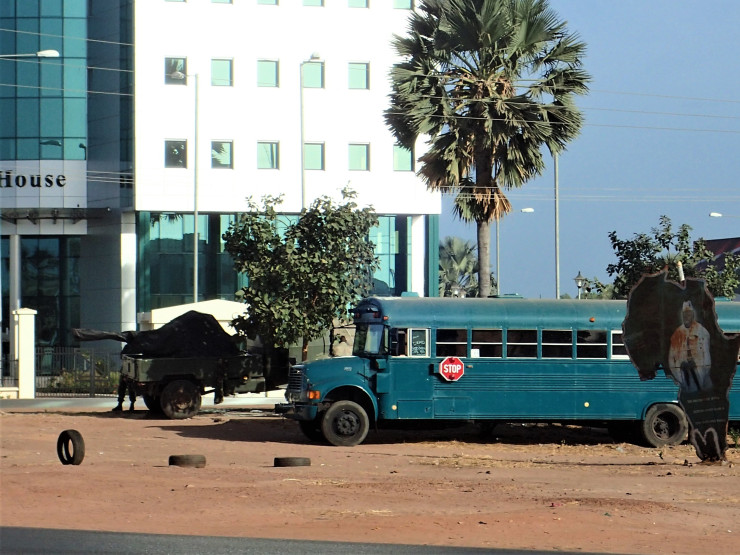 Peacekeeping forces in Brusubi, Gambia