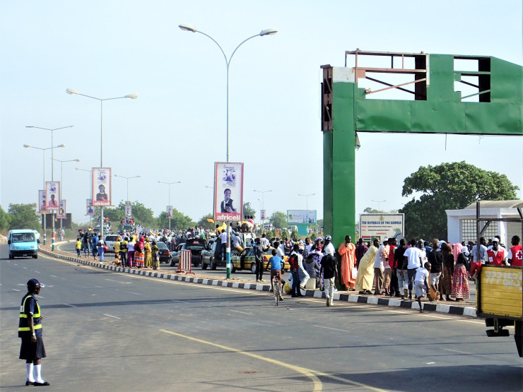 Gambians heading to the airport to greet their new president Adama Barrow