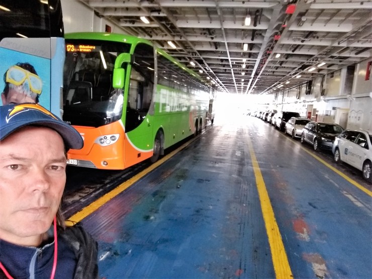 Hey Kim, my first 'bus on a ferry' trip from Sweden to Denmark!